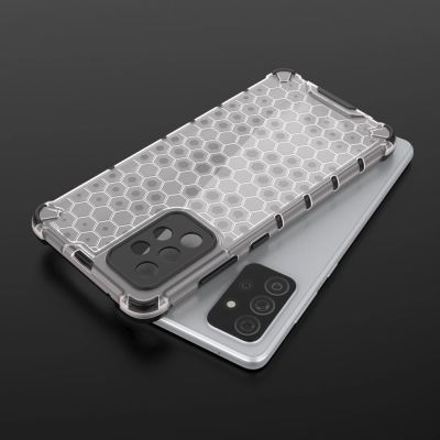 8. Honeycomb Handyhülle Schutzhülle mit TPU Rahmen für Samsung Galaxy A72 4G blau