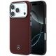 Mercedes Leder-Halbhülle in Holzoptik mit MagSafe-Funktion für iPhone 17 Pro Max – Rot