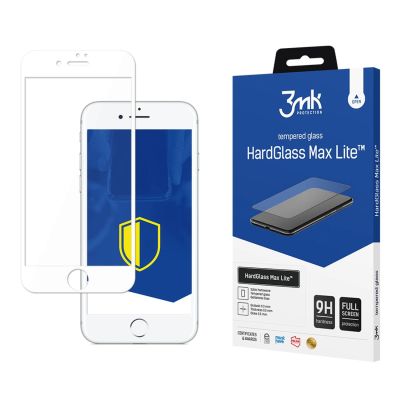 3mk HardGlass Max Lite Weißes gehärtetes Glas für iPhone 7 / 8