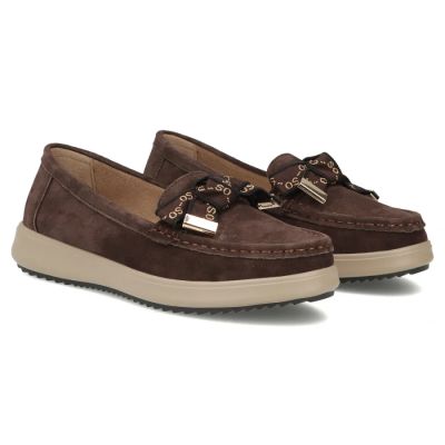 4. Braune Filippo DP6457 Loafer aus Wildleder mit Schleife