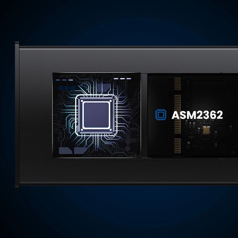 8. Ugreen CM578 15512 Gehäuse für M.2 NVMe 10 Gbit/s Laufwerk – Schwarz + USB-C/USB-A-Kabel + USB-C/USB-C-Kabel