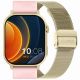 Smartwatch Gravity GT15-7 mit pinkfarbenem Silikonarmband und goldenem Armband