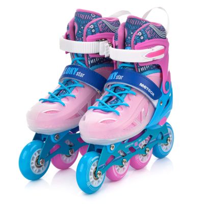 4. Meteor Rollschuhe S 30-33 Loky Pink/Blau