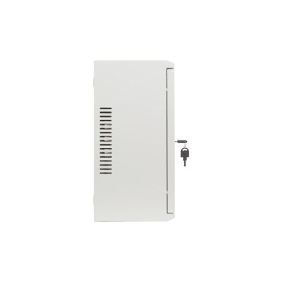 15. Lanberg Rack-Schrank, Wandmontage, 19" 4U+3U, 540x200, flaches Profil, grau (montiert)