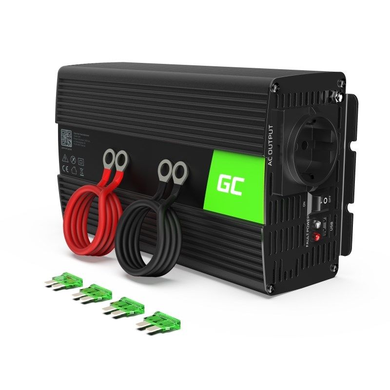 2. GREEN CELL INV08 WECHSELRICHTER 12V-230V 1000W/2000W MODIFIZIERTE SINUSWELLEN