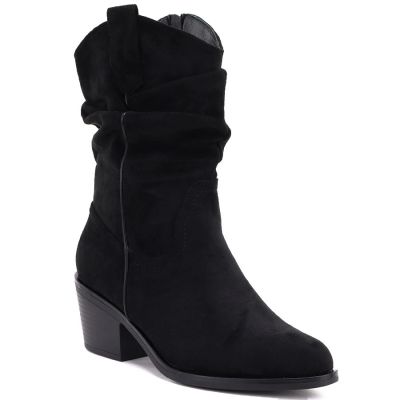 6. Damen-Ankle-Boots, Rüschen-Cowboystiefel, schwarz, Vinceza HX27-16536