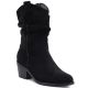 6. Damen-Ankle-Boots, Rüschen-Cowboystiefel, schwarz, Vinceza HX27-16536