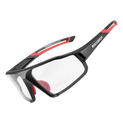 7. Rockbros SP216BK Photochrome UV400-Fahrradbrille, Schwarz und Rot