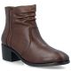 Braune Damen-Ankle-Boots aus Leder mit Blockabsatz, Modell Rieker 73953-27