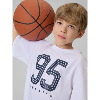 6. Locker geschnittenes Jungen-T-Shirt mit Aufdruck 4F 4FJRSS26TTSHM3786-10S