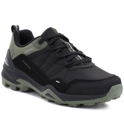 Schwarze, wasserdichte Herren-Trekkingschuhe aus Softshell in Übergröße, DK 17920
