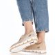 12. Rieker W RKR651 beige Leder Klettverschluss durchbrochene Schuhe