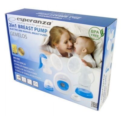 3. Esperanza GEMELOS ECM003B Elektrische/manuelle Milchpumpe (150 ml)