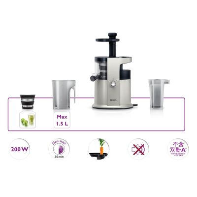 4. ELDOM Slow Juicer PJ350 250 W Schwarz Zwei Filter Neue Generation Schwerlastpresse