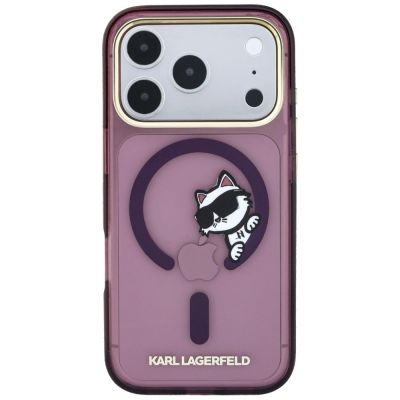 3. Karl Lagerfeld Peekaboo Logo MagSafe Hülle für iPhone 18 Pro / 17 Pro – Burgunderrot