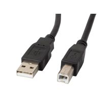 LANBERG Kabel USB-A -> USB-B Stecker 1 m (Ferrit, Schwarz) CA-USBA-11CC-0010-BK