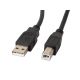 LANBERG Kabel USB-A -> USB-B Stecker 1 m (Ferrit, Schwarz) CA-USBA-11CC-0010-BK