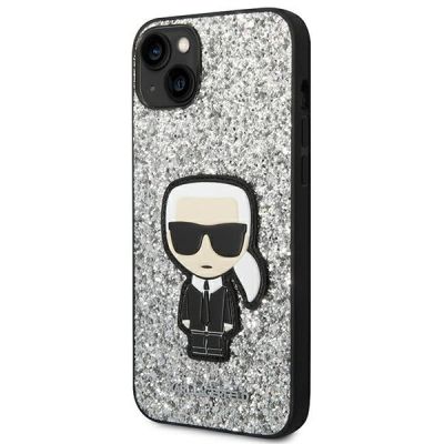 2. Karl Lagerfeld KLHCP14MGFKPG iPhone 14 Plus 6.7" Hardcase silber / silber Glitter Flakes Ikonik