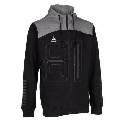 Select Oxford Zip Hoodie Damen Schwarz/Grau
