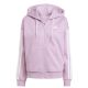 2. Damen adidas Essentials 3-Streifen Fleece-Hoodie mit durchgehendem Reißverschluss Lila JY3080