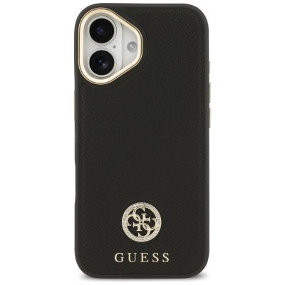 3. Guess Grained Strass Logo MagSafe Hülle für iPhone 17 - Schwarz