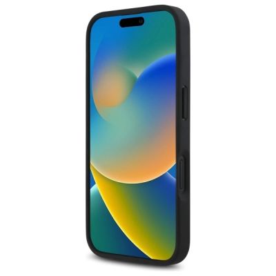 5. BMW M Perforiertes Tricolor-Detaillinien-Design iPhone 16 Hülle – Dunkelgrau