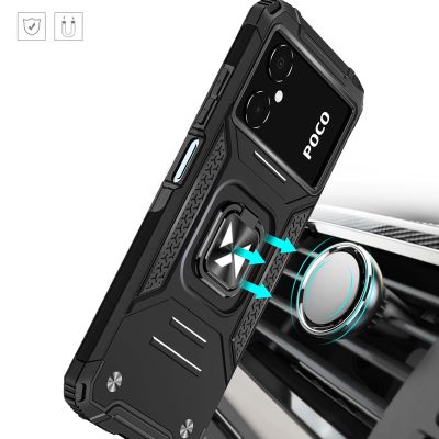 7. Wozinsky Ring Armor Hülle für Samsung Galaxy A03 gepanzerte Hülle magnetischer Haltering schwarz