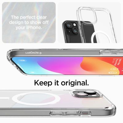 9. Spigen Ultra Hybrid Mag-Hülle mit MagSafe für iPhone 15 Plus – Weiß
