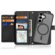 12. Dux Ducis Lawa Lederhülle für Samsung Galaxy S25+ mit abnehmbarer magnetischer Brieftasche – Schwarz