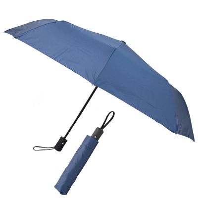 Kurzer halbautomatischer Regenschirm, marineblau, SEMI LINE