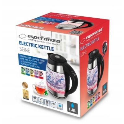 11. Esperanza SEINE EKK026 Wasserkocher (2200W 1,7l; schwarz)