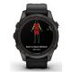 12. Garmin Fenix 7S Pro 42 mm Saphirgrau Titan DLC Uhr mit schwarzem Armband