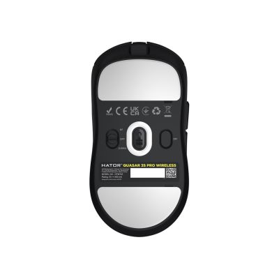6. HATOR Quasar 3S Pro Kabellose Gaming-Maus, Rechtshänder, Funkfernbedienung + Bluetooth + USB Typ-C, optischer Sensor, 30.000 DPI