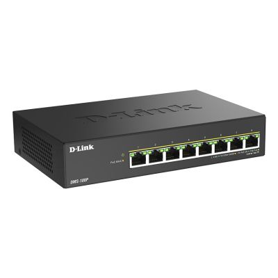 2. D-Link DMS-108P/E Netzwerk-Switch, unmanaged, 2,5-Gbit/s-Ethernet (100/1000/2500), PoE-fähig, Schwarz