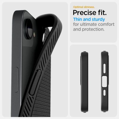 17. Spigen Liquid Air Hülle für iPhone 16e / 17e – Mattschwarz