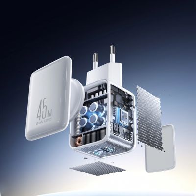 7. Joyroom JR-TCL05 45W GaN-Wandladegerät mit Kabel-Organizer - Weiß