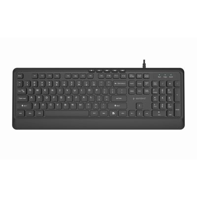 GEMBIRD SLIM KABELGEBUNDENE MULTIMEDIA-TASTATUR, USB, 5-TASTEN-SCHNELLTASTEN, US-LAYOUT, SCHWARZ