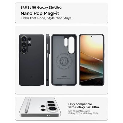 8. Spigen Nano Pop Mag MagSafe Hülle für Samsung Galaxy S26 Ultra - Schwarz