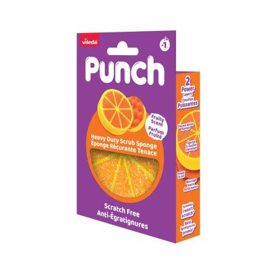 3. Vileda Punch Starker orangefarbener Scheuerschwamm 1 Stück.