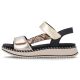 3. Remonte by Rieker D3J50-90 Damen-Plateausandalen aus metallisch-goldenem Leder