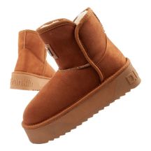 D.Franklin Damen Winter Schneestiefel Modische Fell gefütterte Braune Stiefeletten