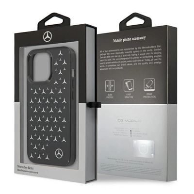 8. Mercedes Silver Stars Pattern Case für iPhone 13 Pro / iPhone 13 - Schwarz