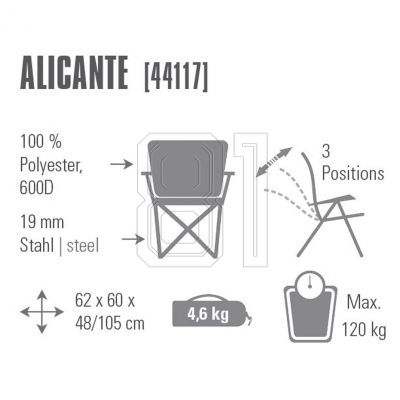 2. High Peak Alicante 44117 Klappstuhl