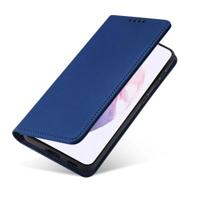 5. Magnetkartenhülle Hülle für Samsung Galaxy S22+ (S22 Plus) Tasche Geldbörse Kartenhalter Blau