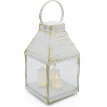 Adventslaterne Roraty LED-Laterne 25 cm 3 Kerzen Weiß