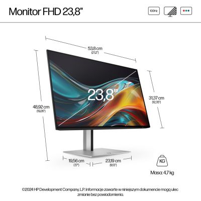 5. HP LED-Monitor 23,8" S7 Pro 724pF (8 x 530 AA) 100 Hz
