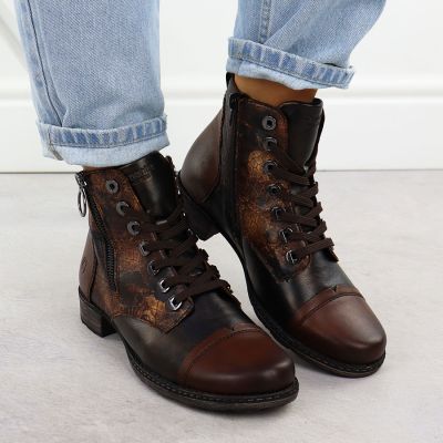 7. Rieker D4382-25 Remonte Braune wasserdichte Damen-Ankle-Boots