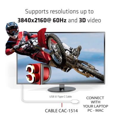5. CLUB3D USB C zu HDMI™ 2.0 UHD Kabel Aktiv 1,8 m / 5,9 Fuß