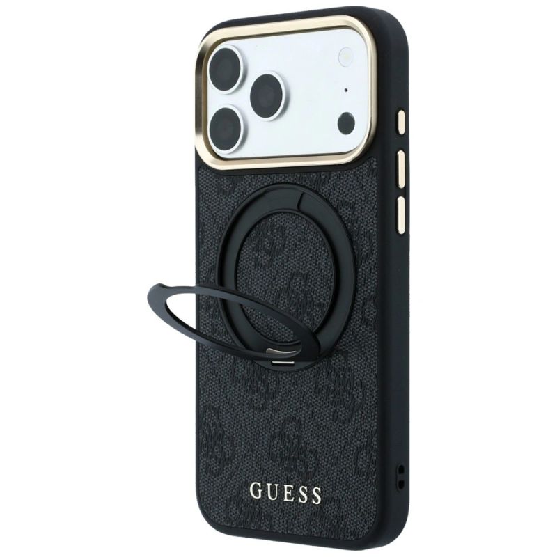 2. Guess Ring Stand 360 4G Classic Logo MagSafe Hülle für iPhone 17 Pro Max / 18 Pro Max - Schwarz