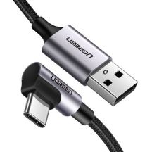 Ugreen USB-A (gerade) / USB-C (abgewinkeltes) Kabel 3A 2m US284 (grau)